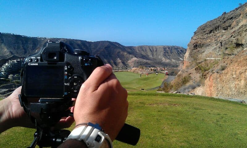 grabacion de video en campo de golf